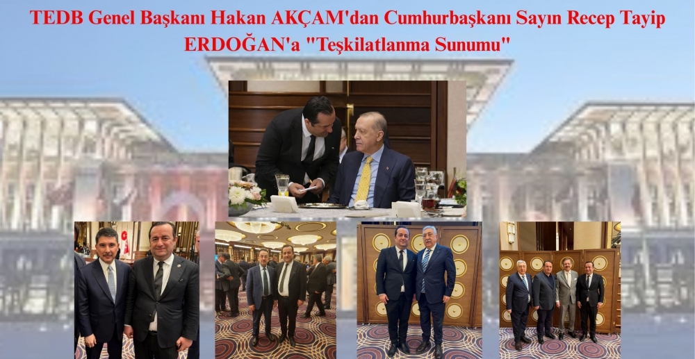 TEDB Genel Başkanı Hakan AKÇAM'dan Cumhurbaşkanı Sayın Recep Tayip ERDOĞAN'a 
