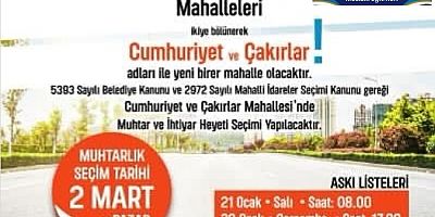 YENİBATI VE TURGUT ÖZAL MAHALLESİ BÖLÜNÜYOR